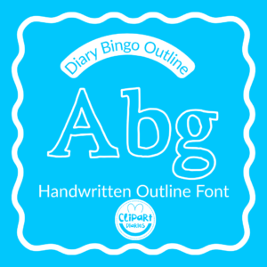 diary bingo ourline font