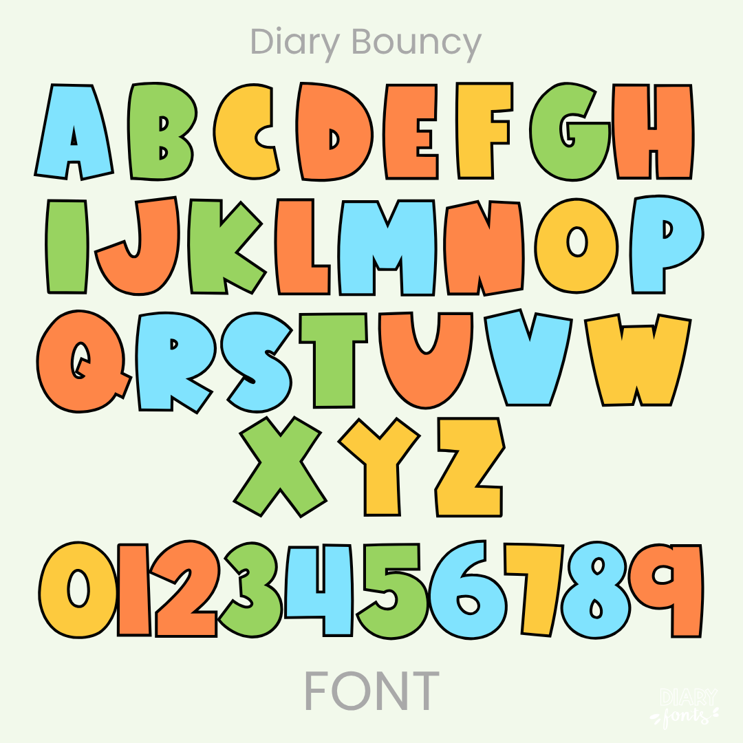 diary bouncy font