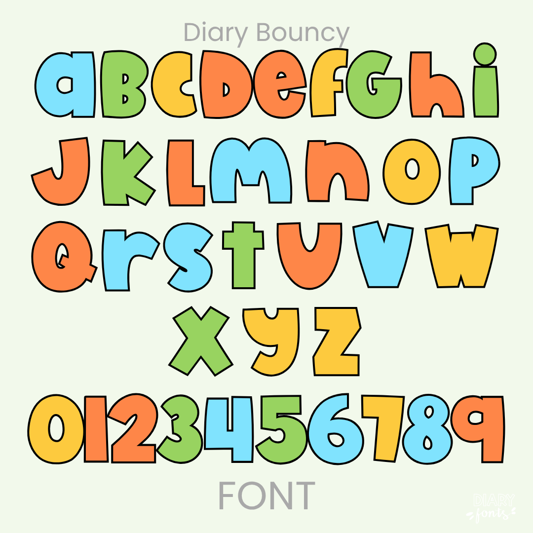 diary bouncy font