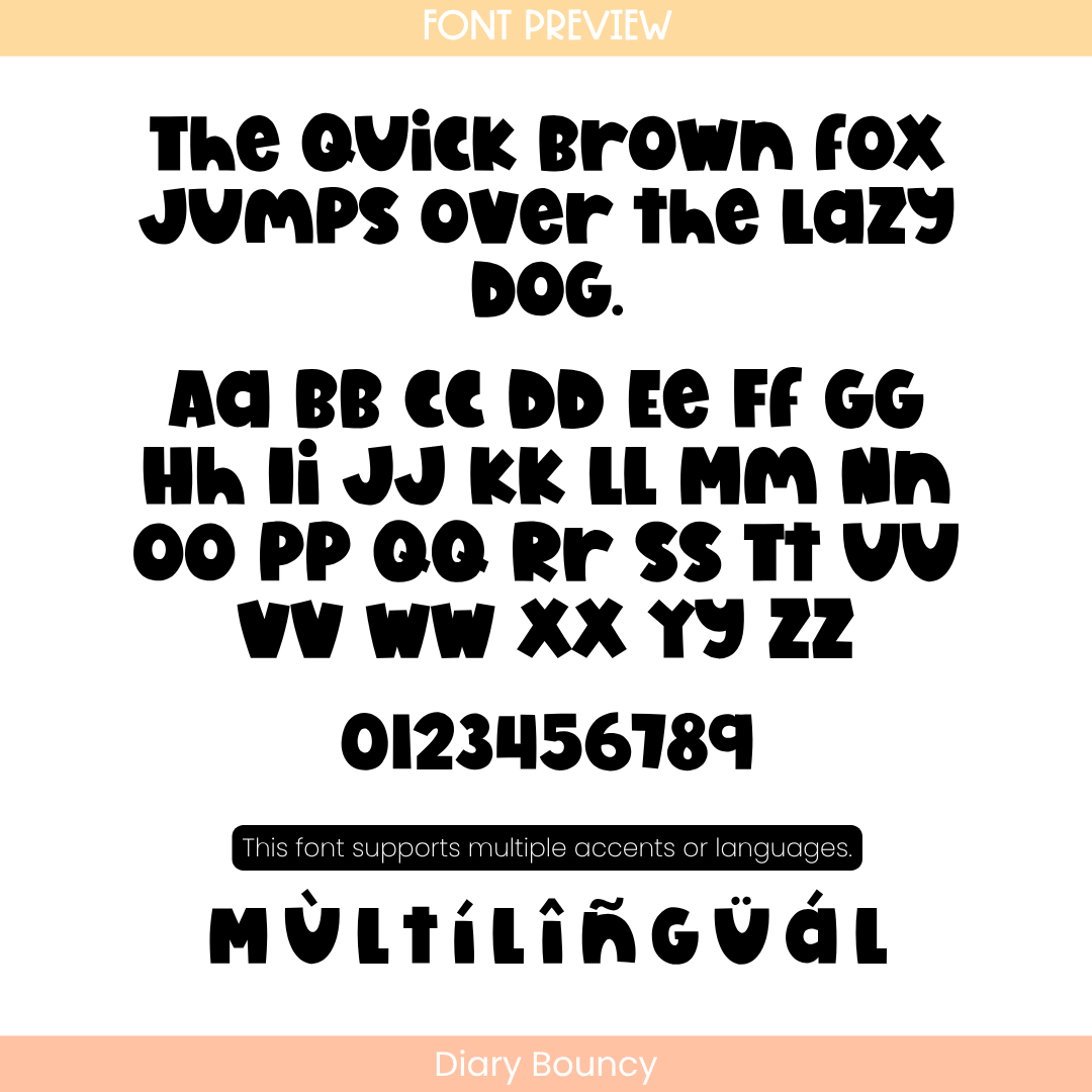 diary bouncy font