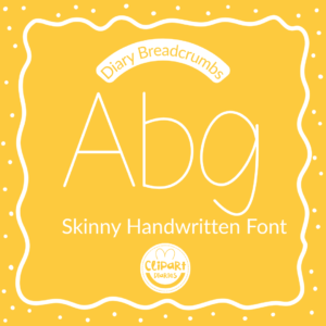 diary breadcrumbs font