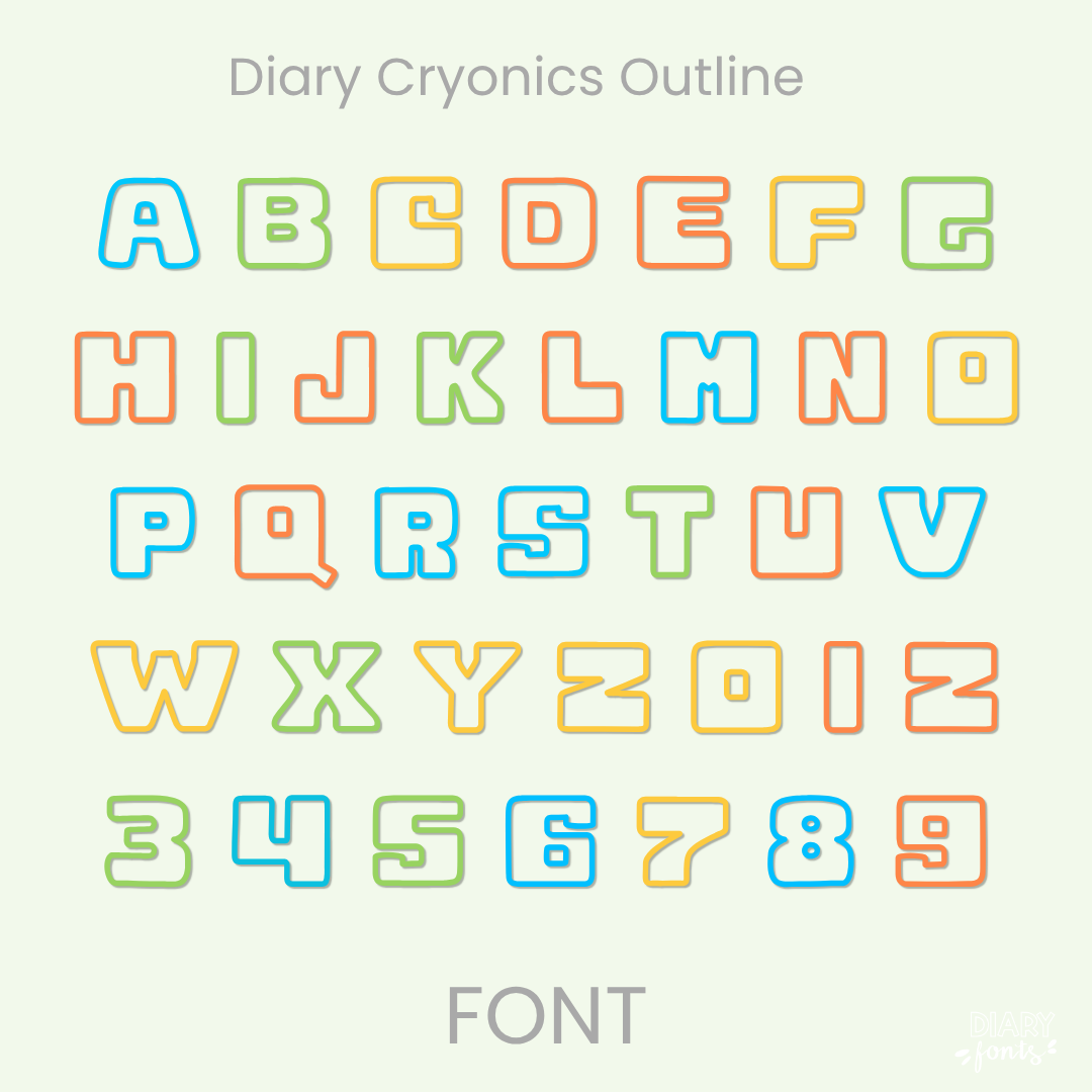 diary cryonics outline font