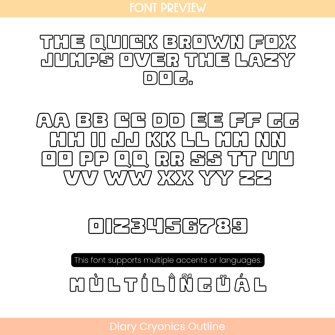 diary cryonics outline font