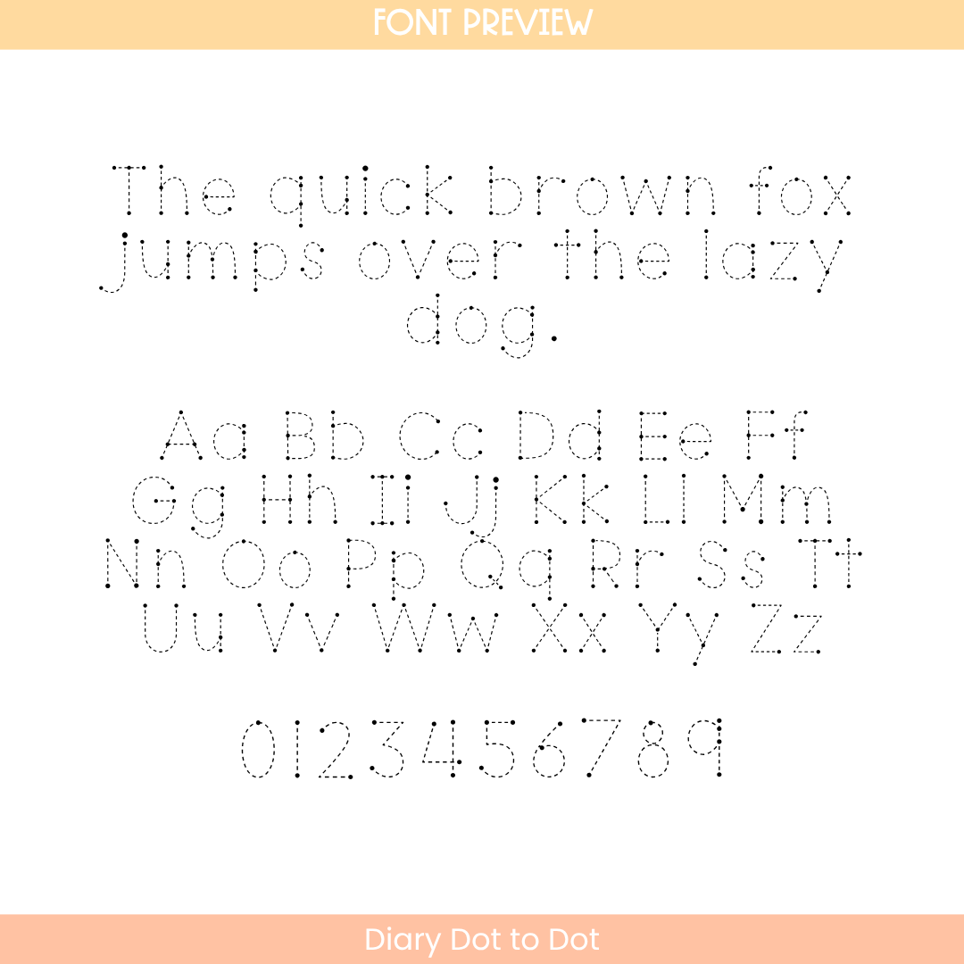 dot to dot tracing font