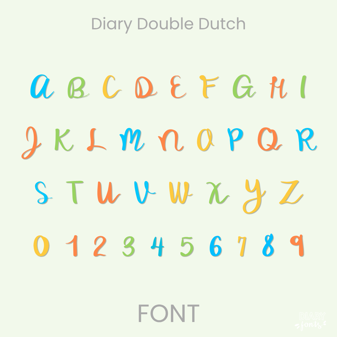 diary double dutch font