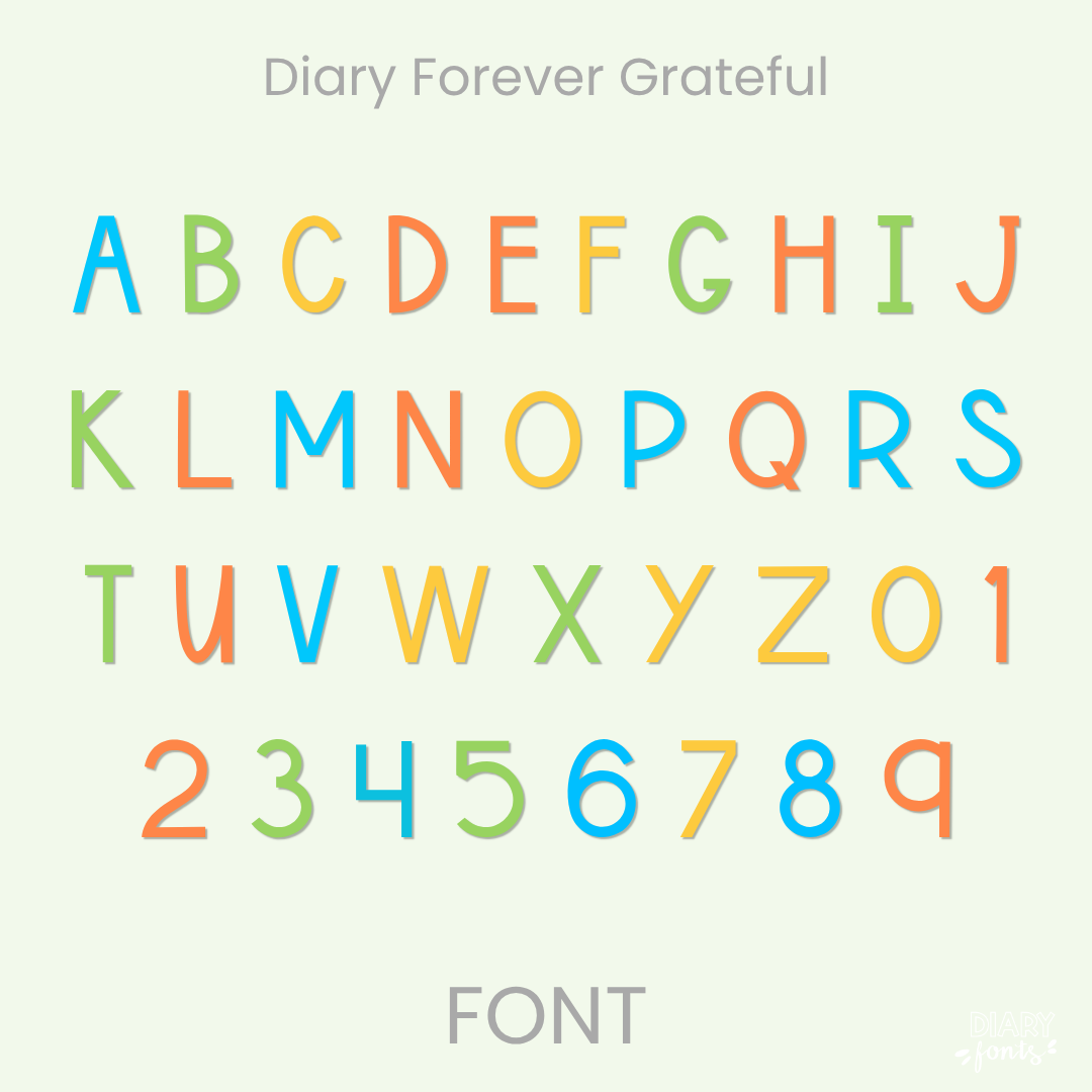 diary forever grateful font