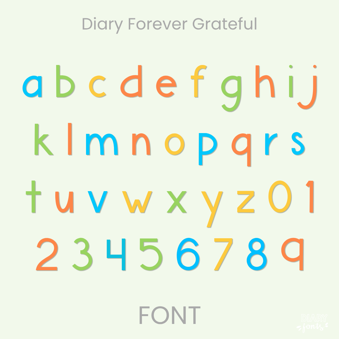 diary forever grateful font