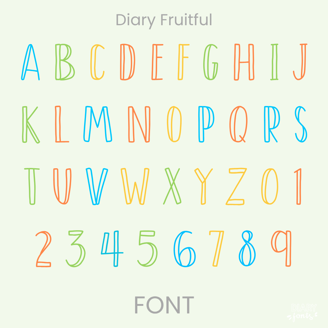 diary fruitful font