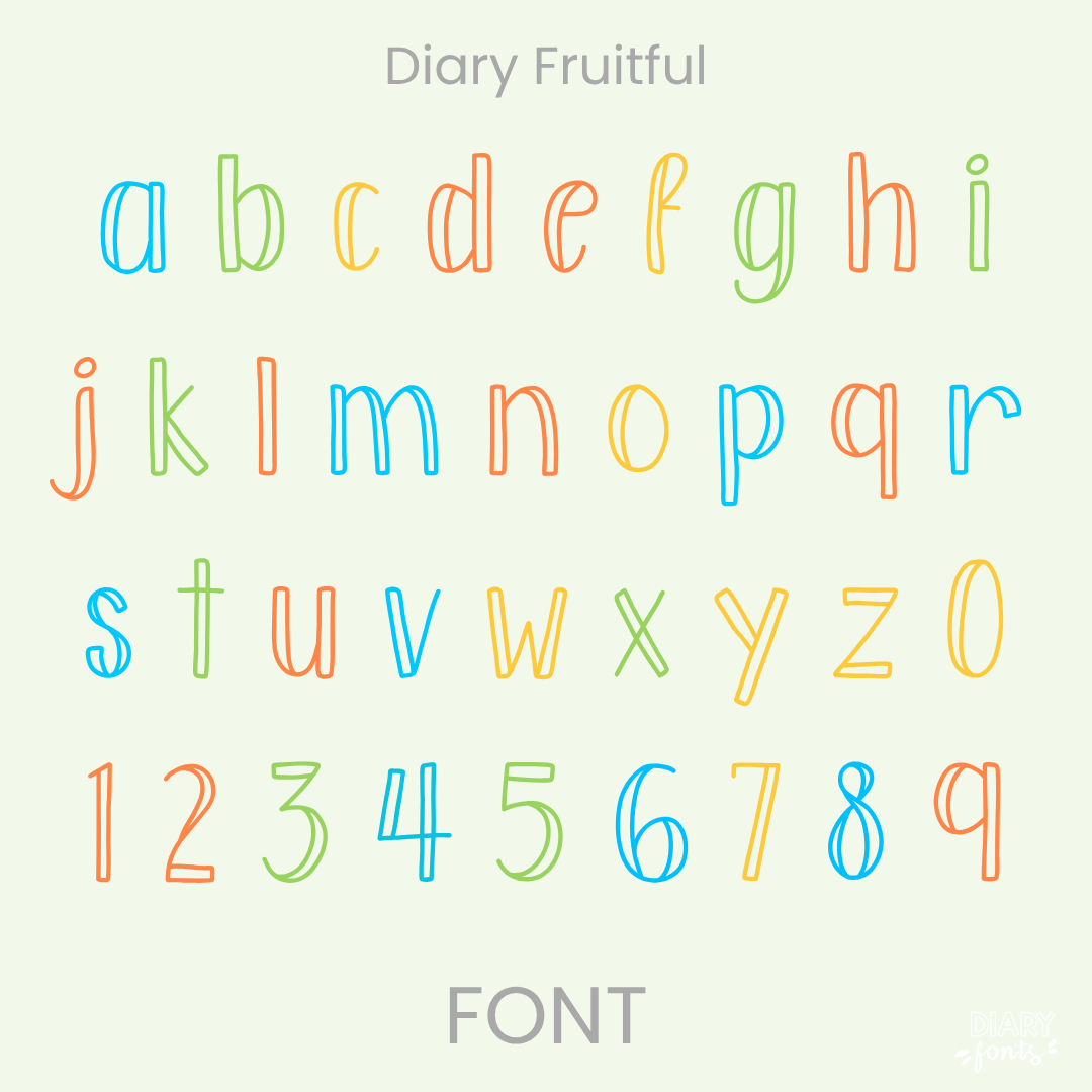 diary fruitful font