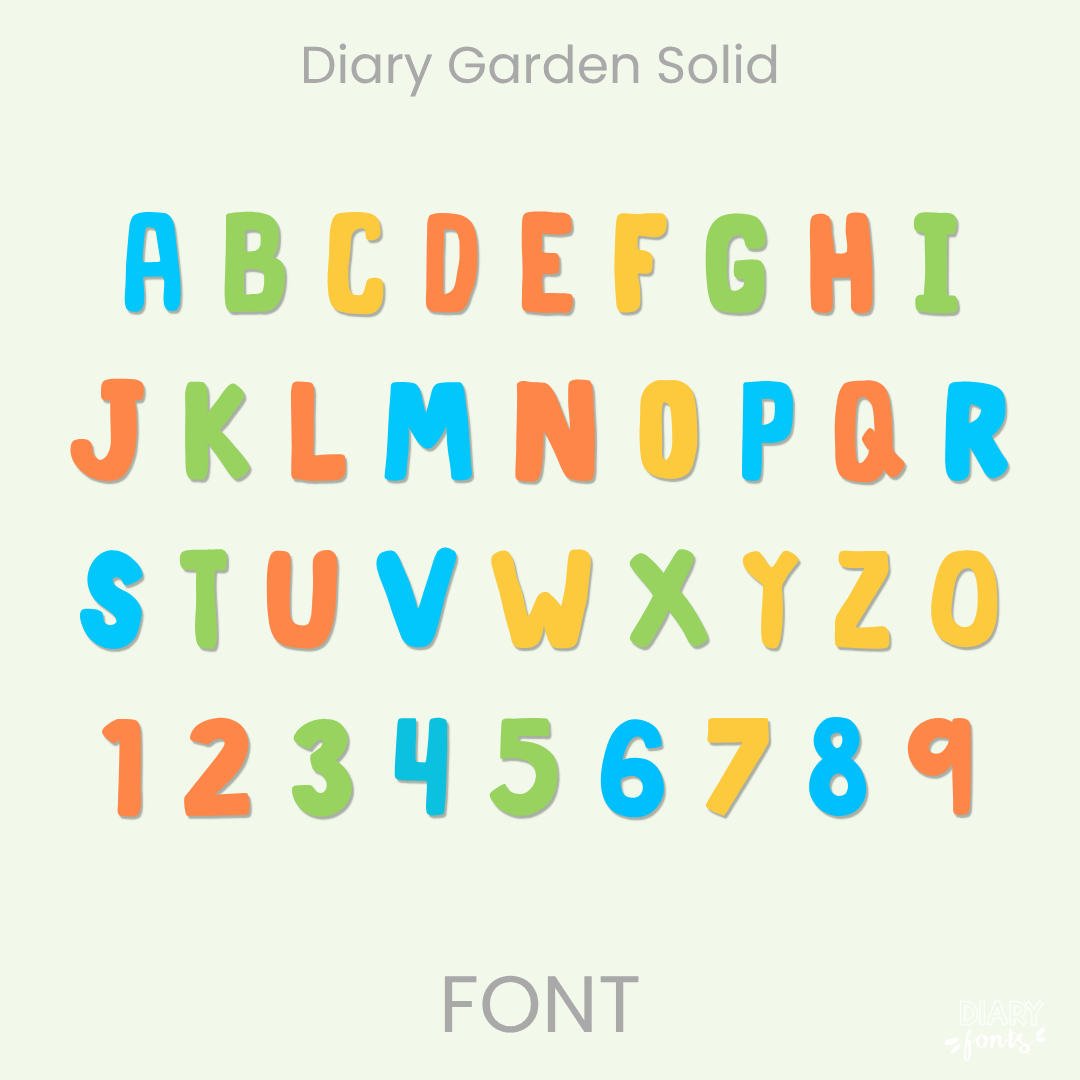 diary garden solid font