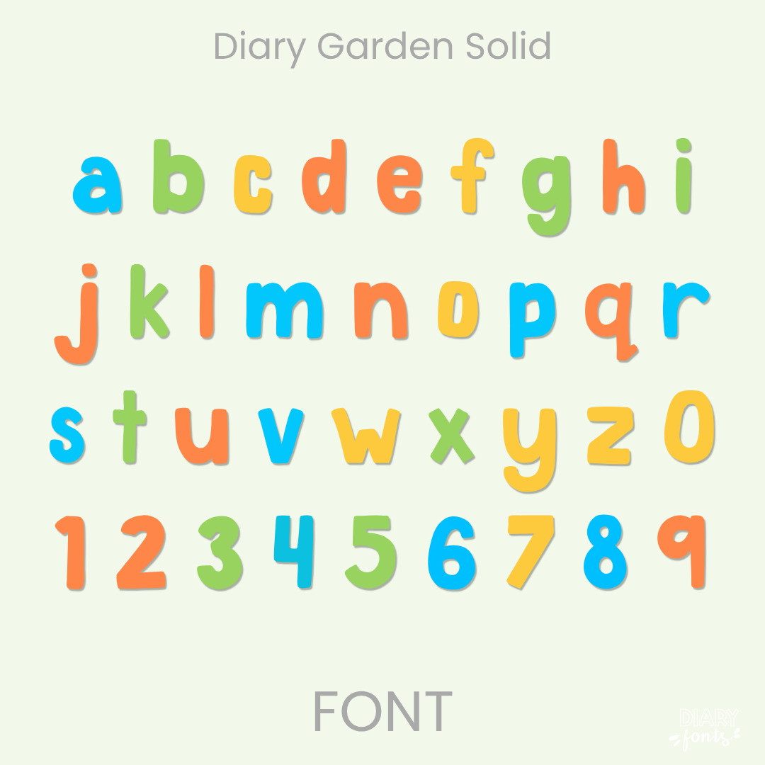 diary garden solid font