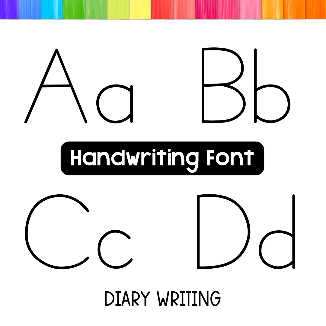 diary writing font for handwriting practice