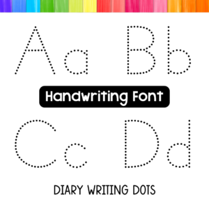 dotted tracing font for print handwriting practice