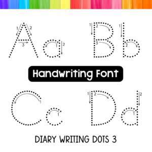 dotted tracing font with directional arrows and number guides