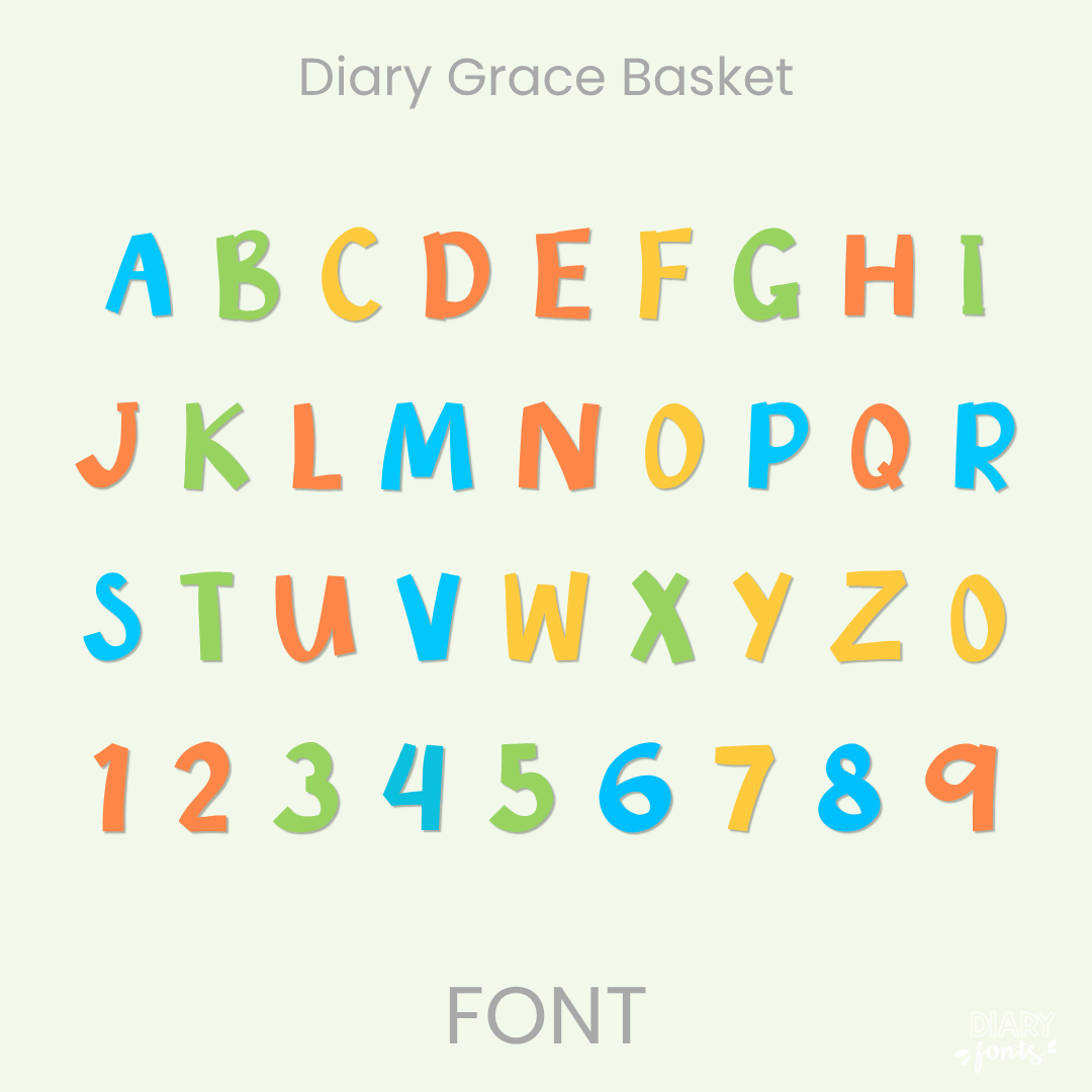 diary grace basket font for teachers