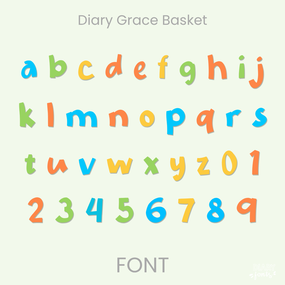 diary grace basket font for teachers