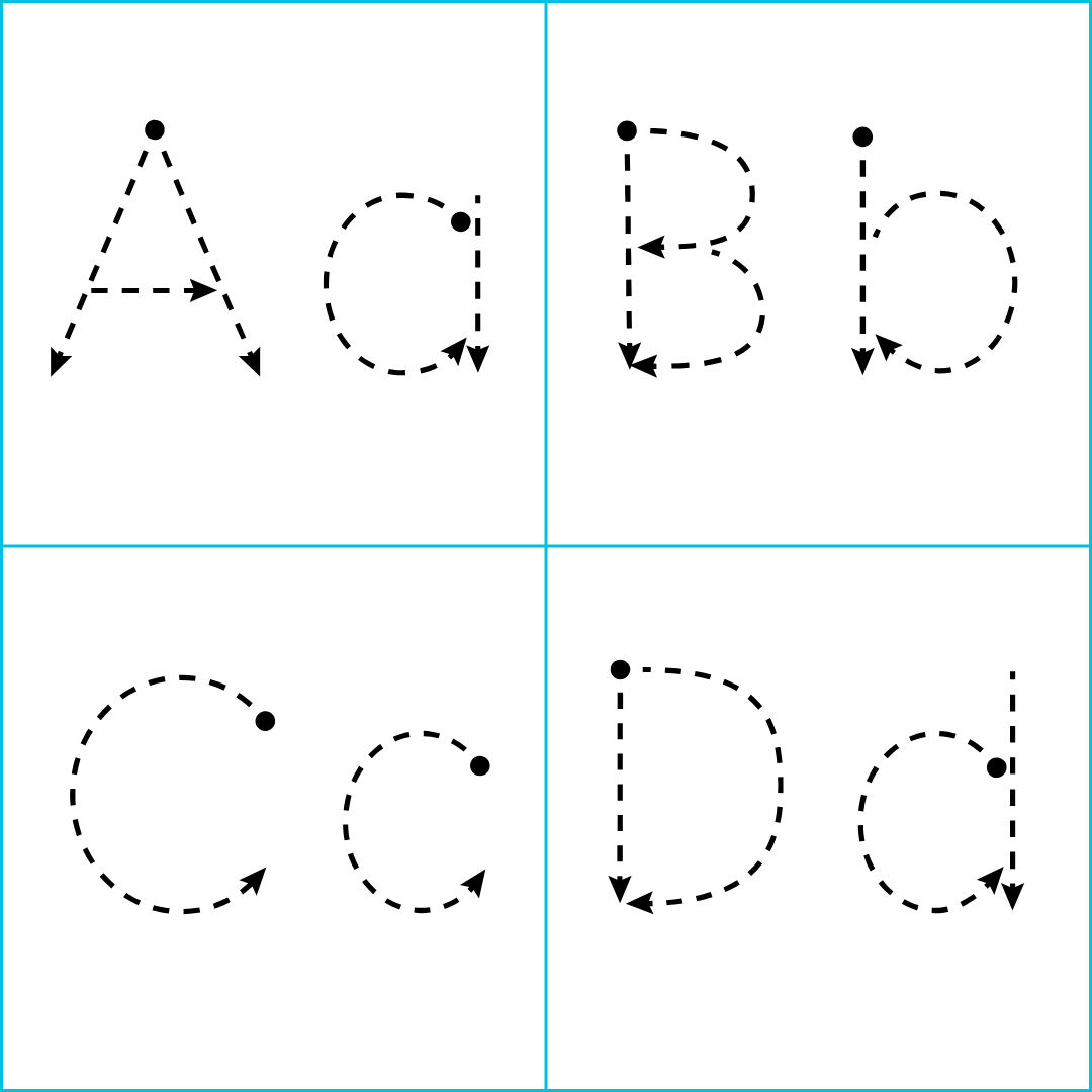 dashed handwriting font