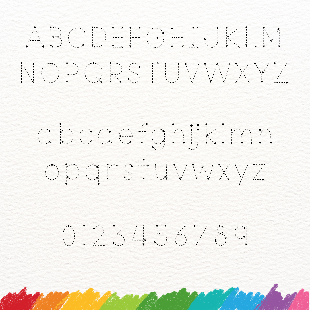 dashed handwriting font