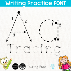 dashed handwriting font with numbers