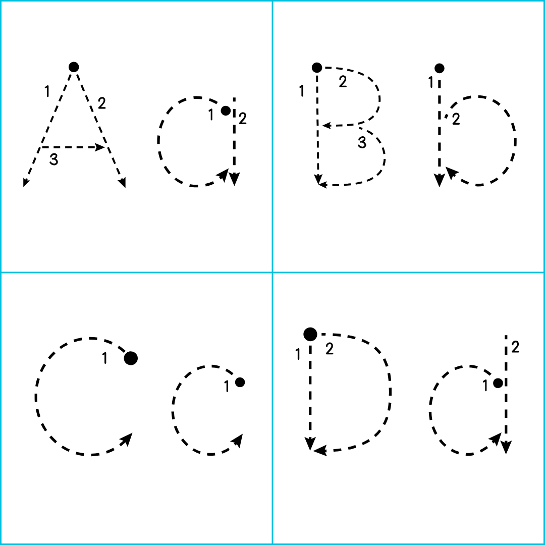 dashed handwriting font with numbers