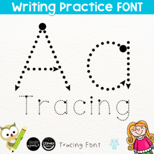 dotted tracing font with arrows and start dots