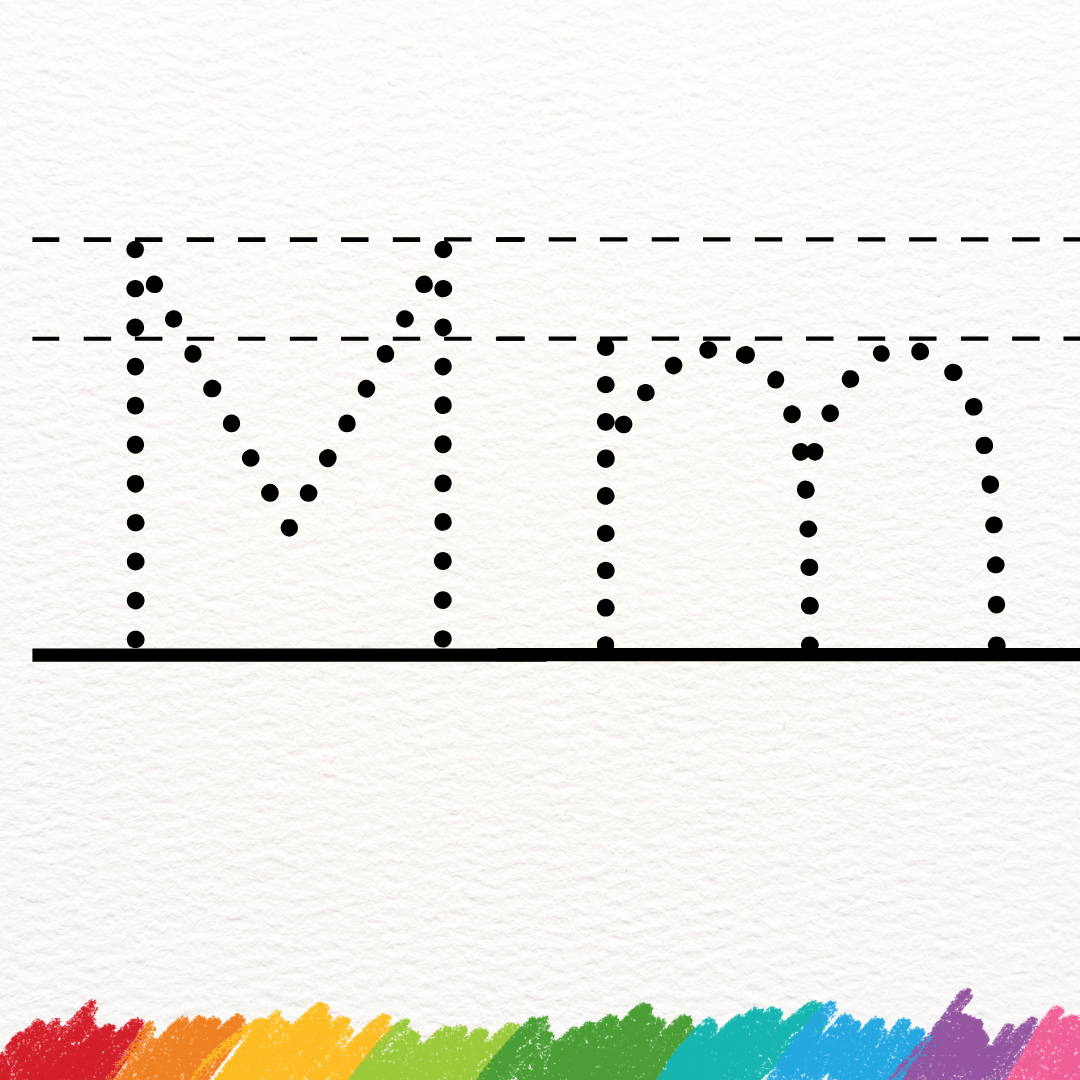 dotted tracing lined font for handwriting practice