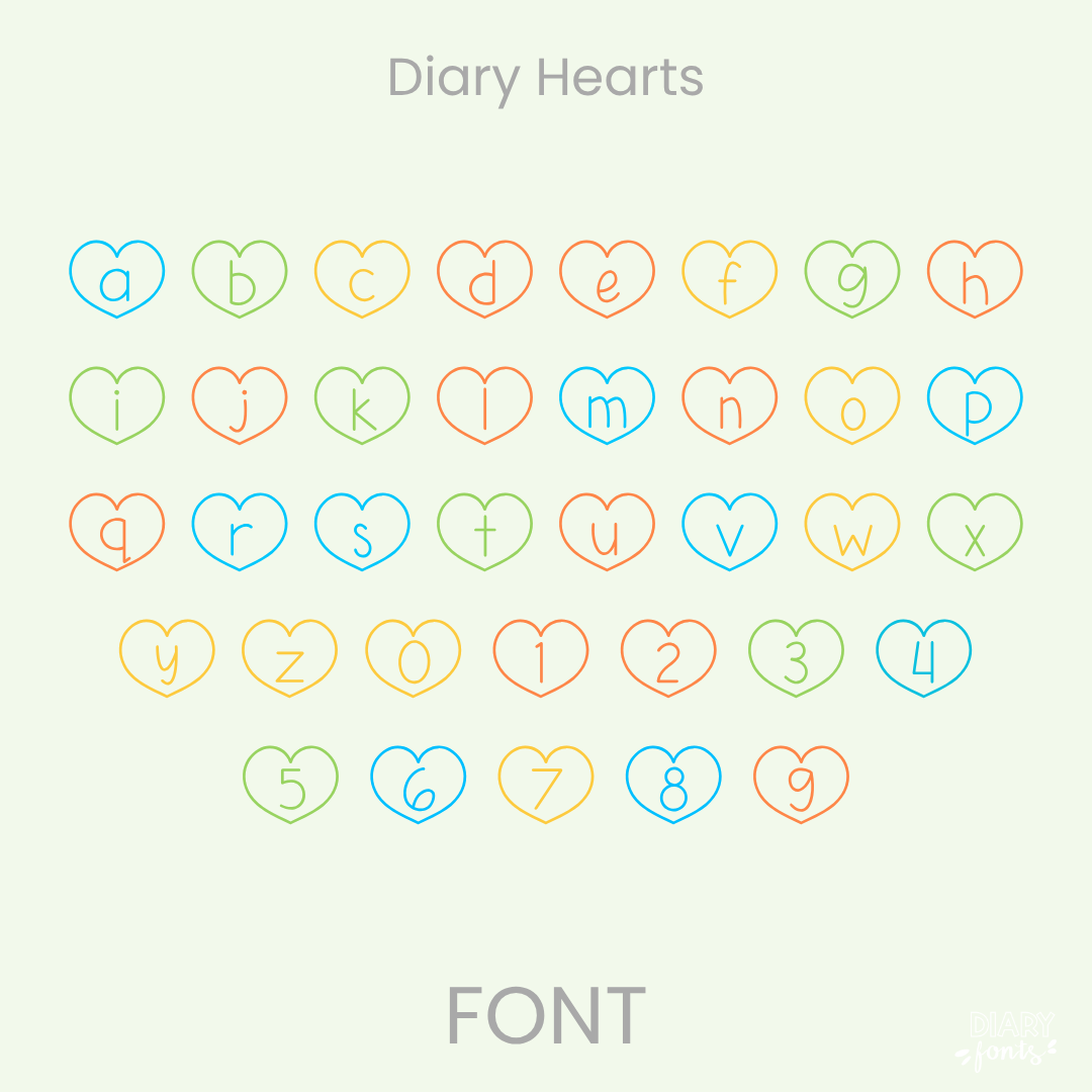 diary hearts font