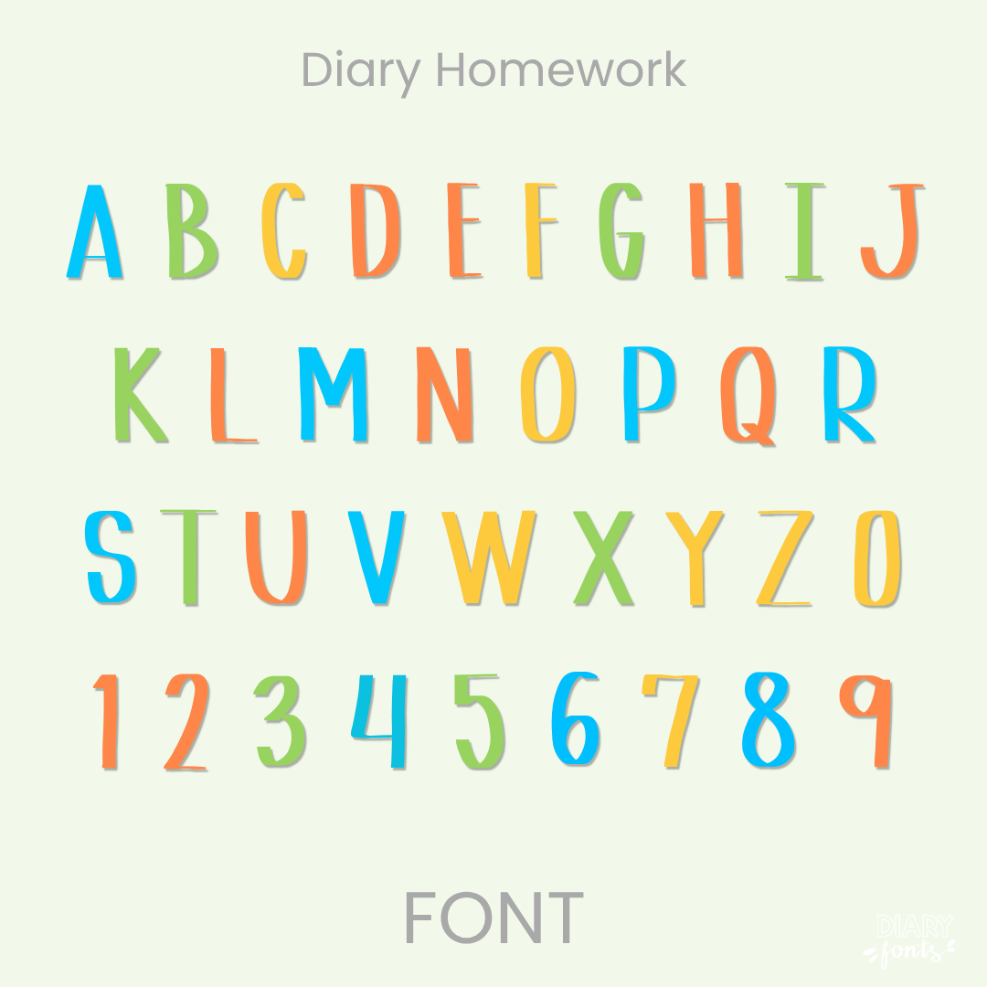 diary homework font for teachers
