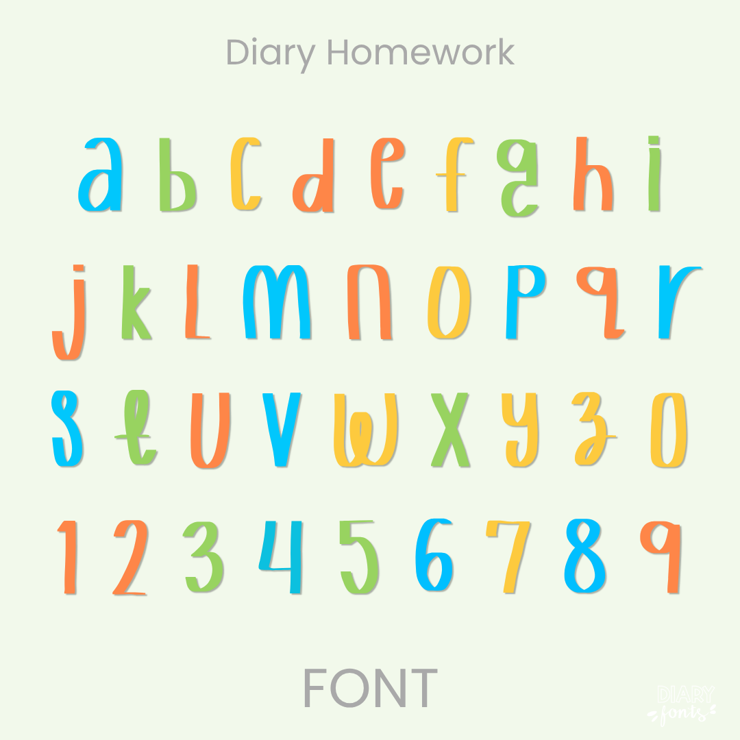 diary homework font for teachers