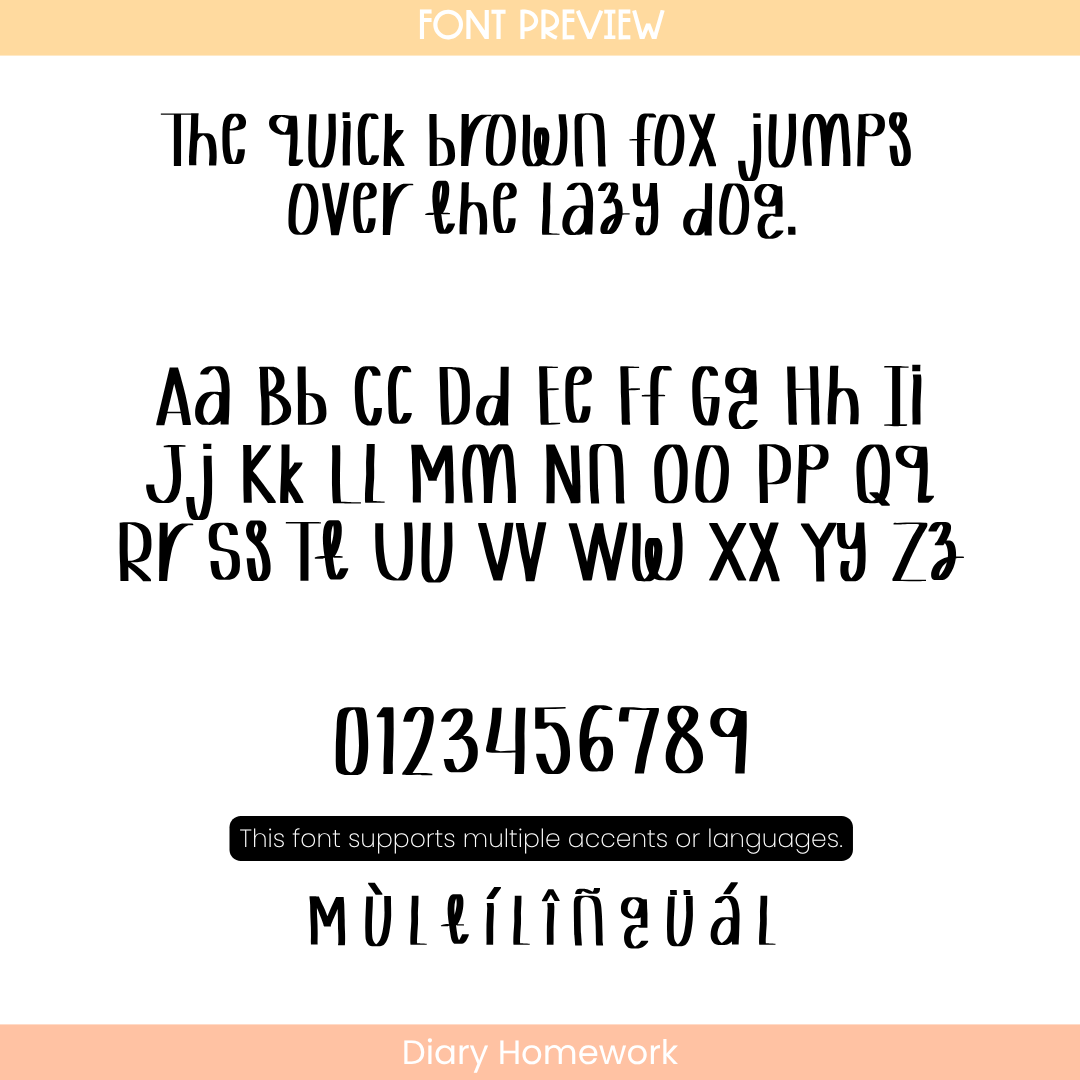 diary homework font for teachers