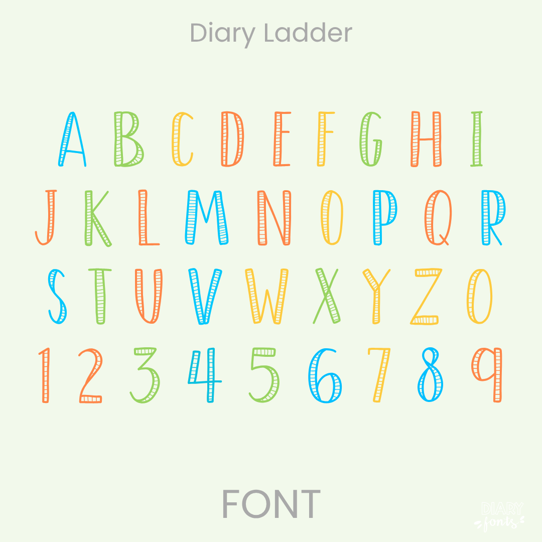 handwritten font for teachers - diary ladder