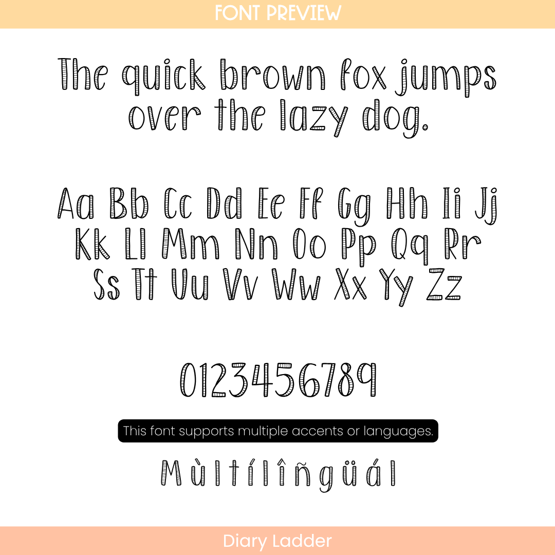handwritten font for teachers - diary ladder