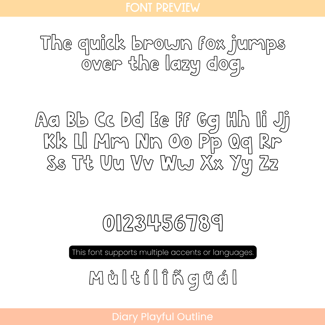playful outline classroom font