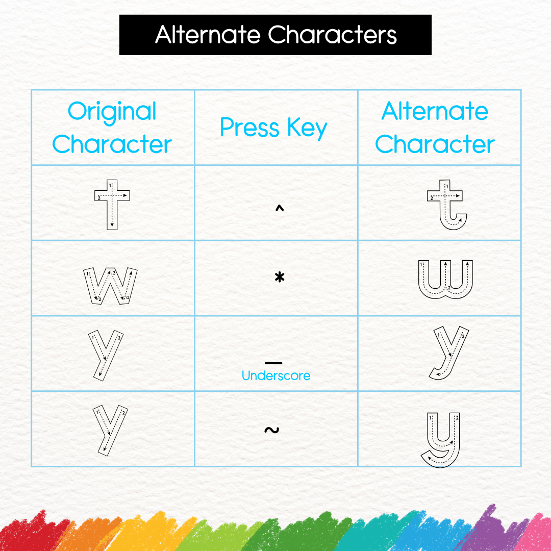 tracing font