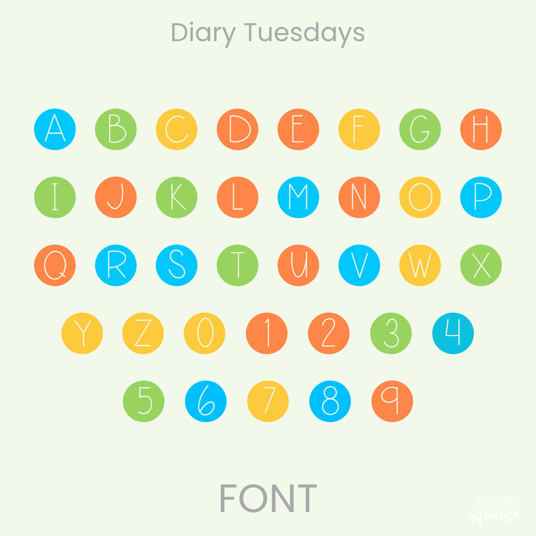font in circles