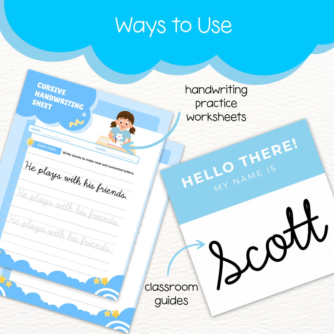 cursive letters handwriting practice font
