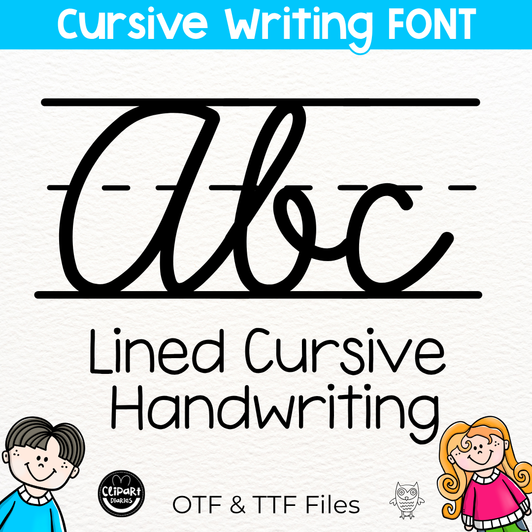 lined cursive handwriting font