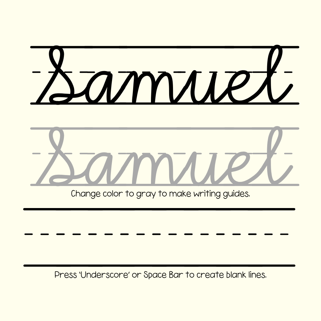 ruled cursive handwriting font with lines