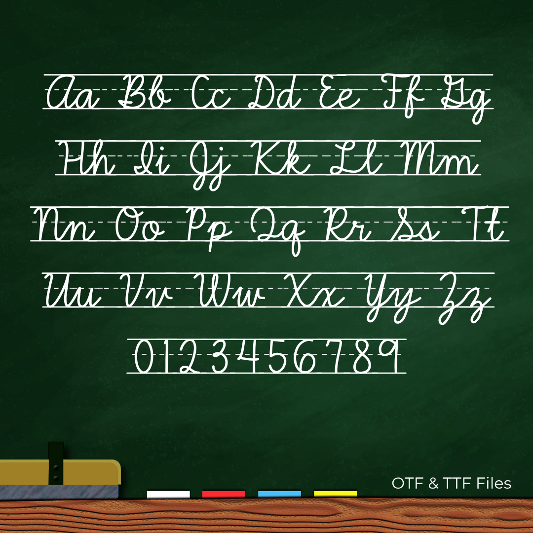 lined cursive handwriting practice font