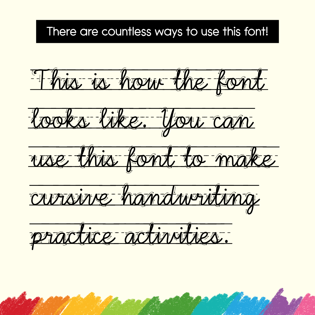 lined cursive handwriting font practice