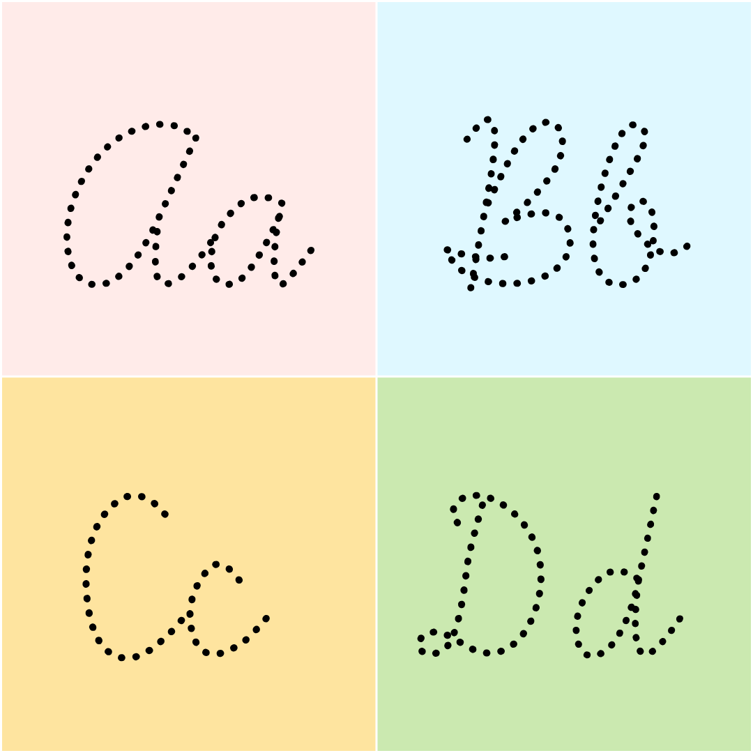 dotted cursive handwriting font for tracing practice