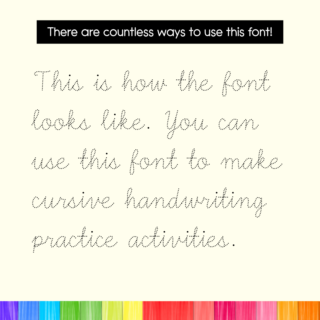 dotted cursive tracing font