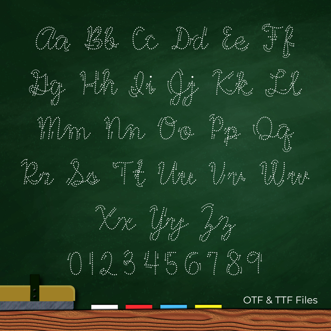 cursive arrow font