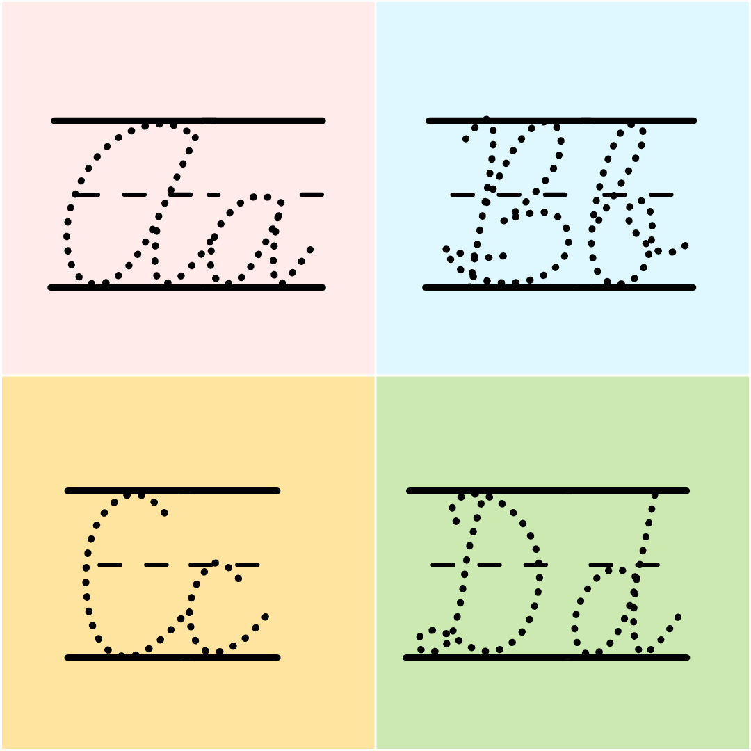 lined dotted cursive handwriting font