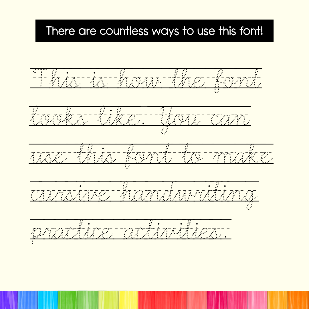 dotted cursive line font