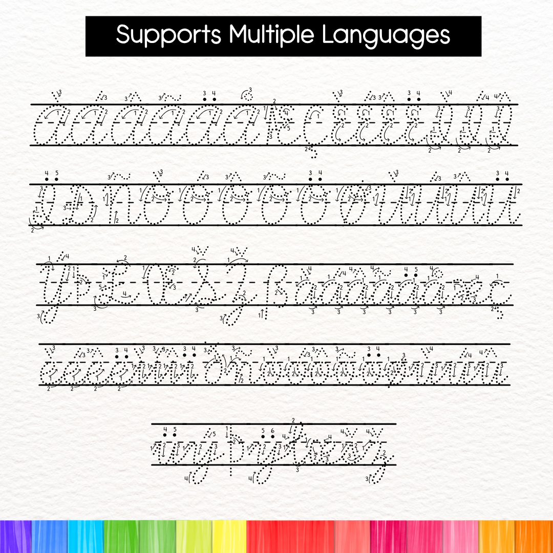 cursive dotted font