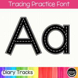 race tracks letters tracing font