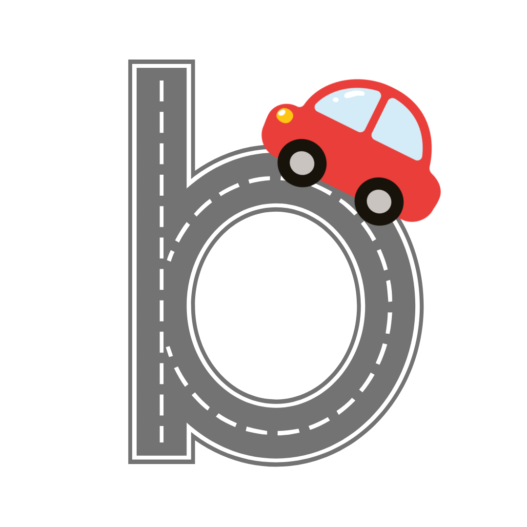 race track letters for handwriting practice