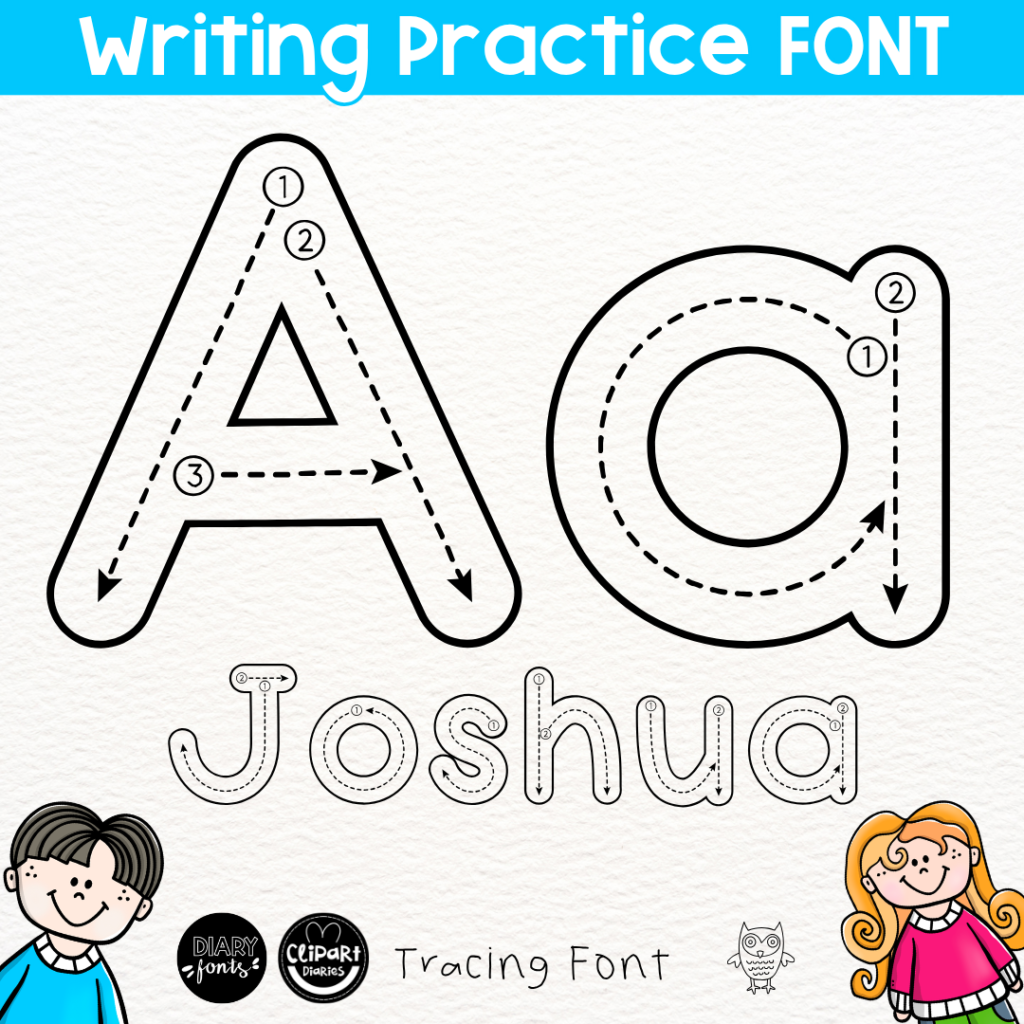 tracing font with arrows