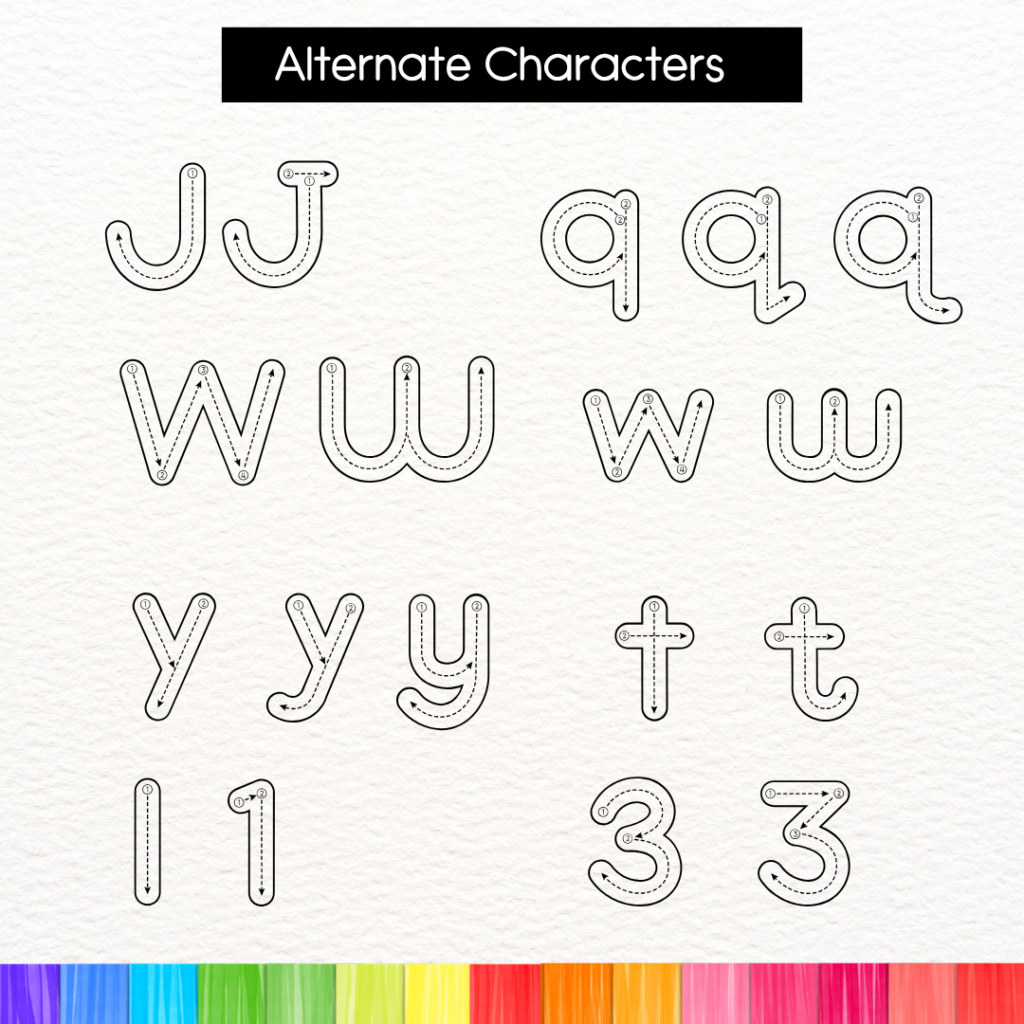tracing font with alternates